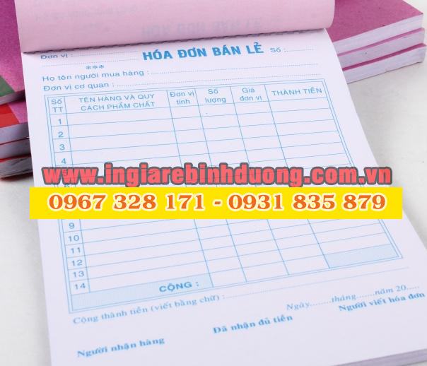 Chuyên cung cấp dịch vụ in hóa đơn uy tín tại Bình Dương - ingiarebinhduong.com.vn