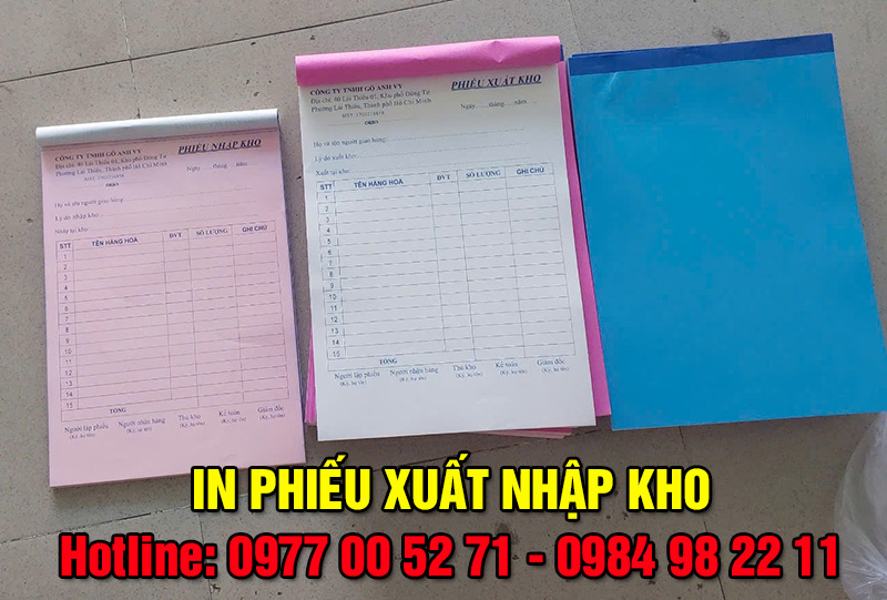 In Phiếu Xuất Nhập Kho Giá Rẻ Tại Bình Dương | In Nhanh